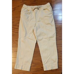 Orvis Women Size Small All Around Capri Pants Light Tan Drawstring Elastic Waist